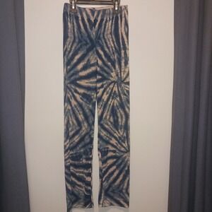 Zara Women's Blue Patterned Lounge Pants Casual Comfy Elastic Waist‎ Knit